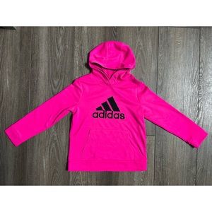 Hot Pink Adidas hoodie sweatshirt - Kids size 8